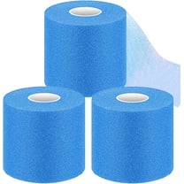 Pre Wrap Tape Athletic,3 Rolls Blue Prewrap Headbands for Hair,Foam Underwrap Sports Wrap