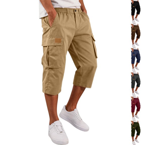 Mens Cargo Shorts Bermuda Casual Lightweight Below the Knee Shorts Tactical Travel Relaxed Fit Hiking Shorts, XL