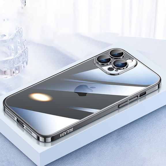 Allytechgroup iPhone 16 Pro Case with Camera Lens Protctor, Crystal Clear Back Cover Heavy Duty Shockproof Drop Proof Anti-Scratch Phone Case for Apple iPhone 16 Pro, Black