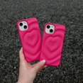thumbnail image 5 of Case for iPhone 13 Pro,Cute Hot Pink 3D Love Heart Water Ripple Pattern,Soft TPU Camera Protection Shockproof for iPhone 13 Pro Case 6.1 inches, 5 of 13