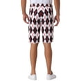 thumbnail image 3 of INSPIRE CHIC Argyle Shorts for Men's Regular Fit Flat Front Contrasting Colors Patterned Shorts 30 Black White, 3 of 5