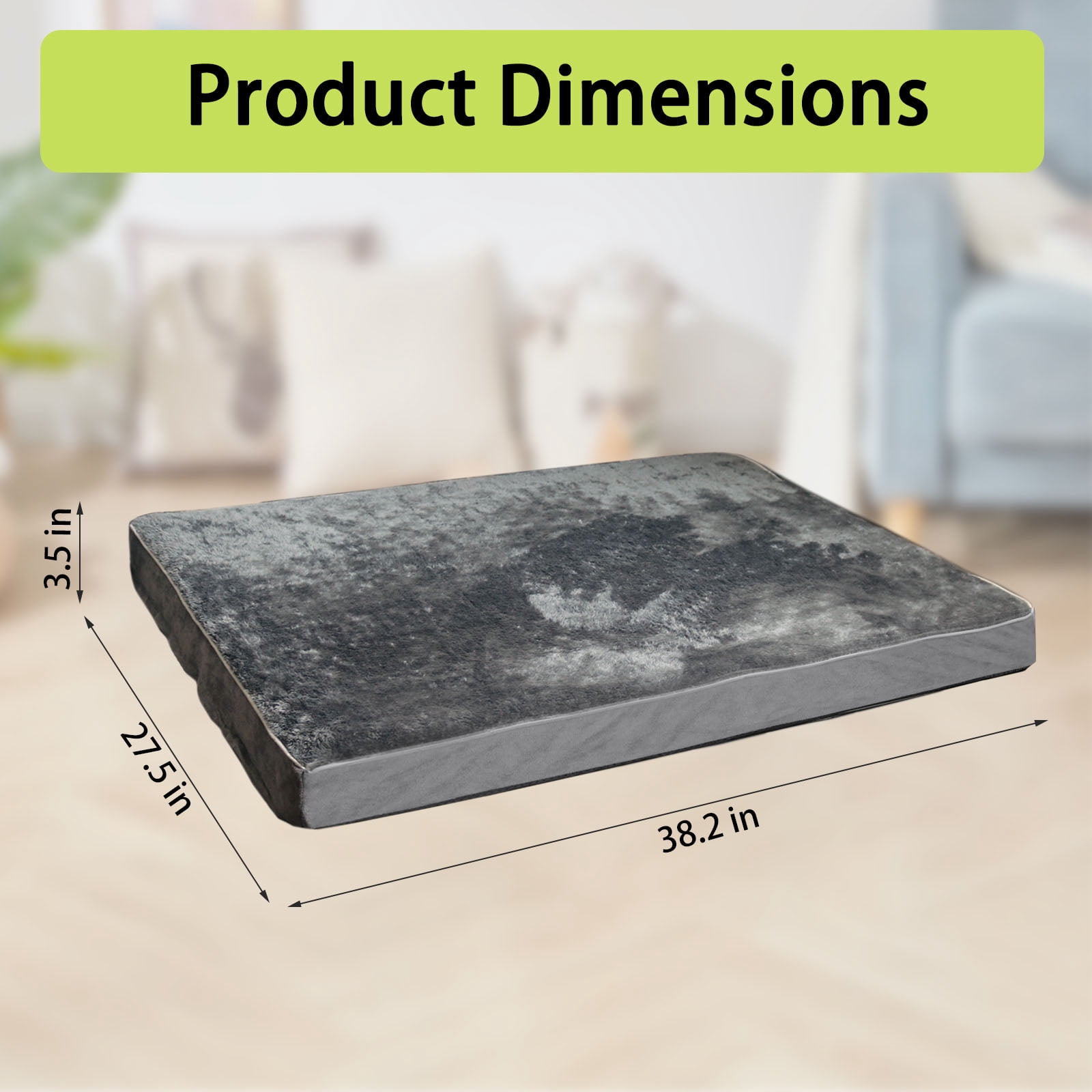 CQSXDA Pet Bed with Waterproof Liner in Light Gray with Removable Cover - Versatile Bed with Non-Slip Bottom 38"x27" Dog Bed for Indoor and Outdoor Use