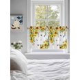 thumbnail image 4 of Half Window Curtain 36 Inches Long, Sunflower Window Treatment Curtain Drapes, Summer Botanical Butterfly Watercolor Small Tier Curtains for Bathroom Over Sink, 27.5"x36", 2 Panels, 4 of 7