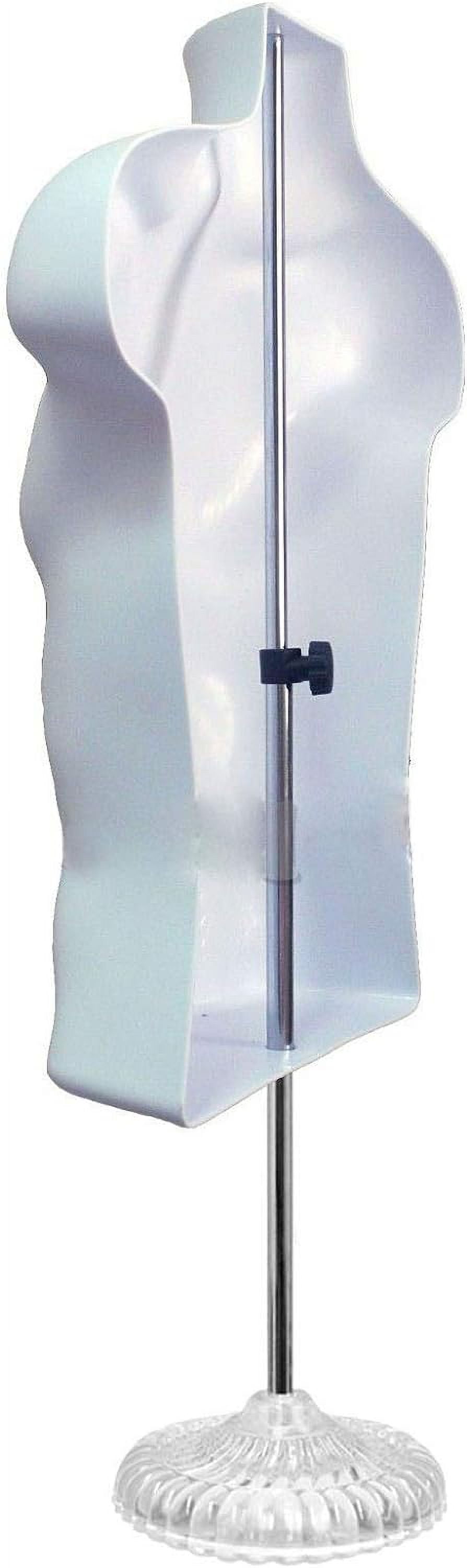 Male Female Dress Form Mannequin Body Torsos with One Stand (White) and 2 Hangers