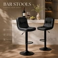 thumbnail image 4 of Walktory Set of 2 Swivel Adjustable PU Leather Counter Height Bar Stools Black, 4 of 8