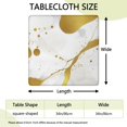 thumbnail image 2 of White Gold Marble Pattern Square Fitted Tablecloth with Elastic Edge,Square Table Cover,Washable Elastic Table Cover for Home Kitchen Party Decor 34"x34", 2 of 6