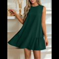 thumbnail image 3 of Vestido Tipo Chaleco Sin Mangas con Cuello Redondo en Color Liso, Verde Oscuro, Talla S, 3 of 6