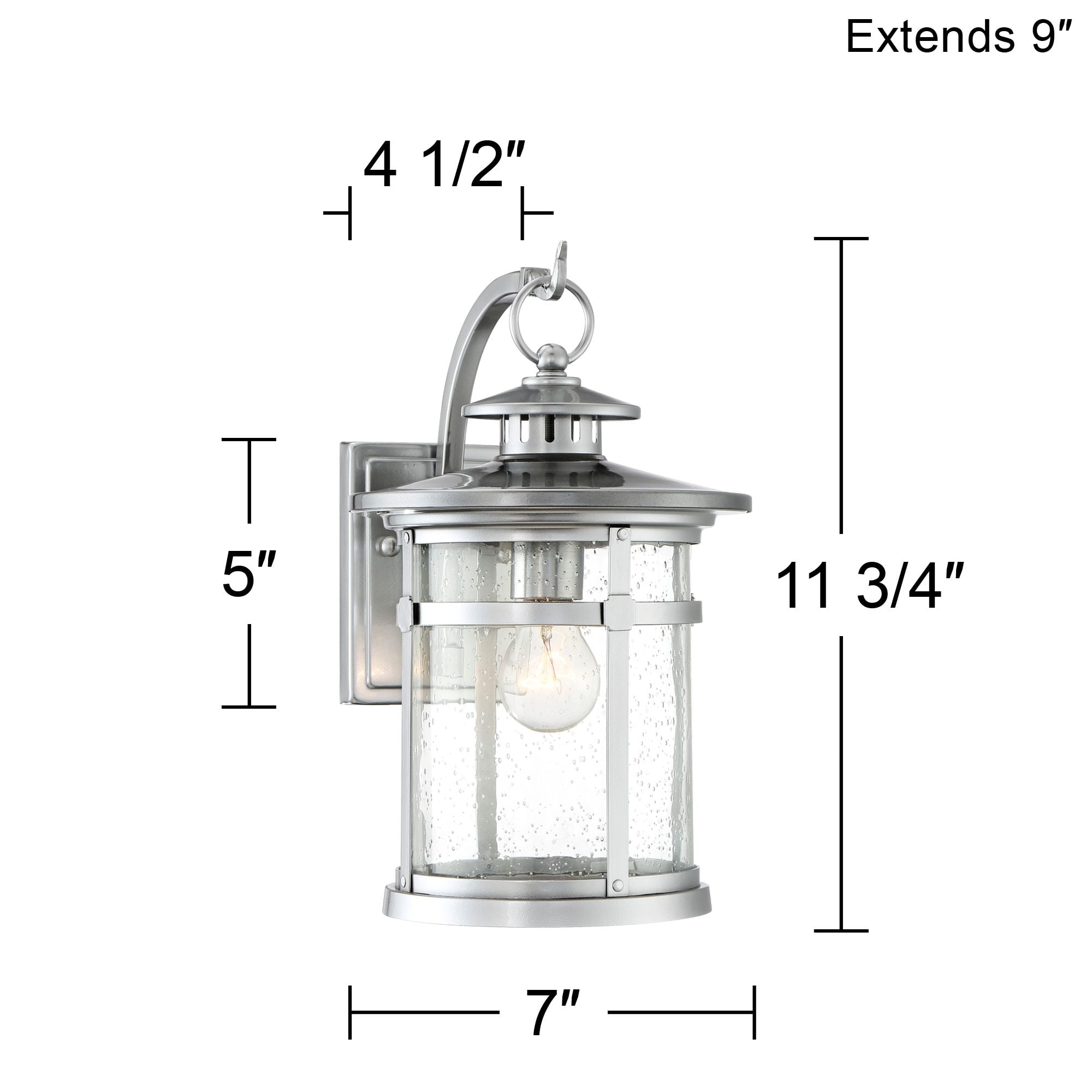 Franklin Iron Works Callaway Modern Industrial Outdoor Wall Light Fixture Chrome 11 3/4" Clear Seedy Glass for Post Exterior Barn Deck House Porch