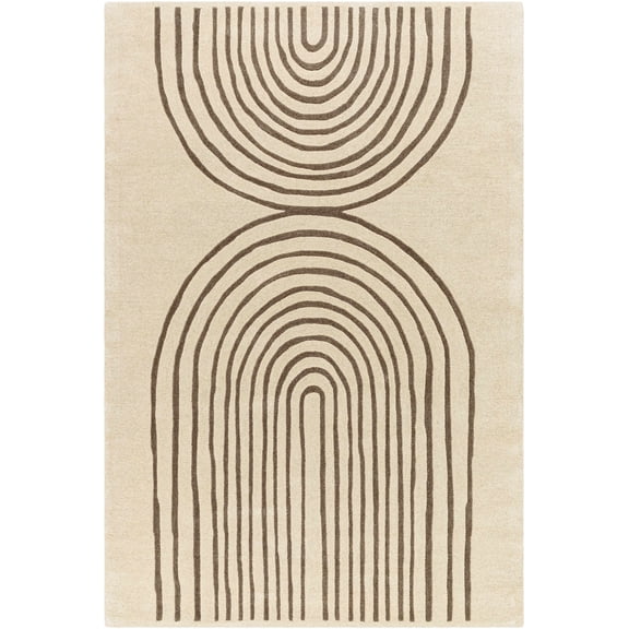 BoutiqueRugs Fuat Contemporary Area Rug - Pearl, Brick Red, Dark Purple - 2' x 3'