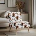 thumbnail image 3 of HELLHERO Dustproof Accent Chair Cover for Dining Room, Stain Protection Armless Accent Chair Protector, Black Cat Spider web, 3 of 8