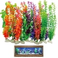 thumbnail image 3 of 6 piezas de decoración de plantas artificiales de plástico para acuario, 14 pulgadas de alto, 3 of 4