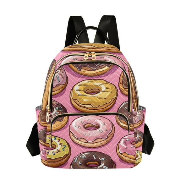 FORMRS Mini Backpack Purse for Women Travel Daypack Casual Shoulder Bag, Cute Doughnuts Pattern