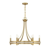 Warm Brass Six Light Chandelier from the Camden Collection