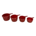 thumbnail image 2 of PotteryDen Measuring cup set Red with white hearts - Hand Painted | Hand Textured | Set of 4 | Ceramic | Ideal for measuring baking items, 2 of 4
