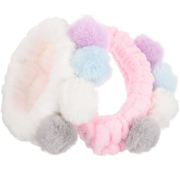 TEHAUX Women's White Fabric Hairbands 2 Pieces Soft Stretchy Hair Accessories for Everyday Use