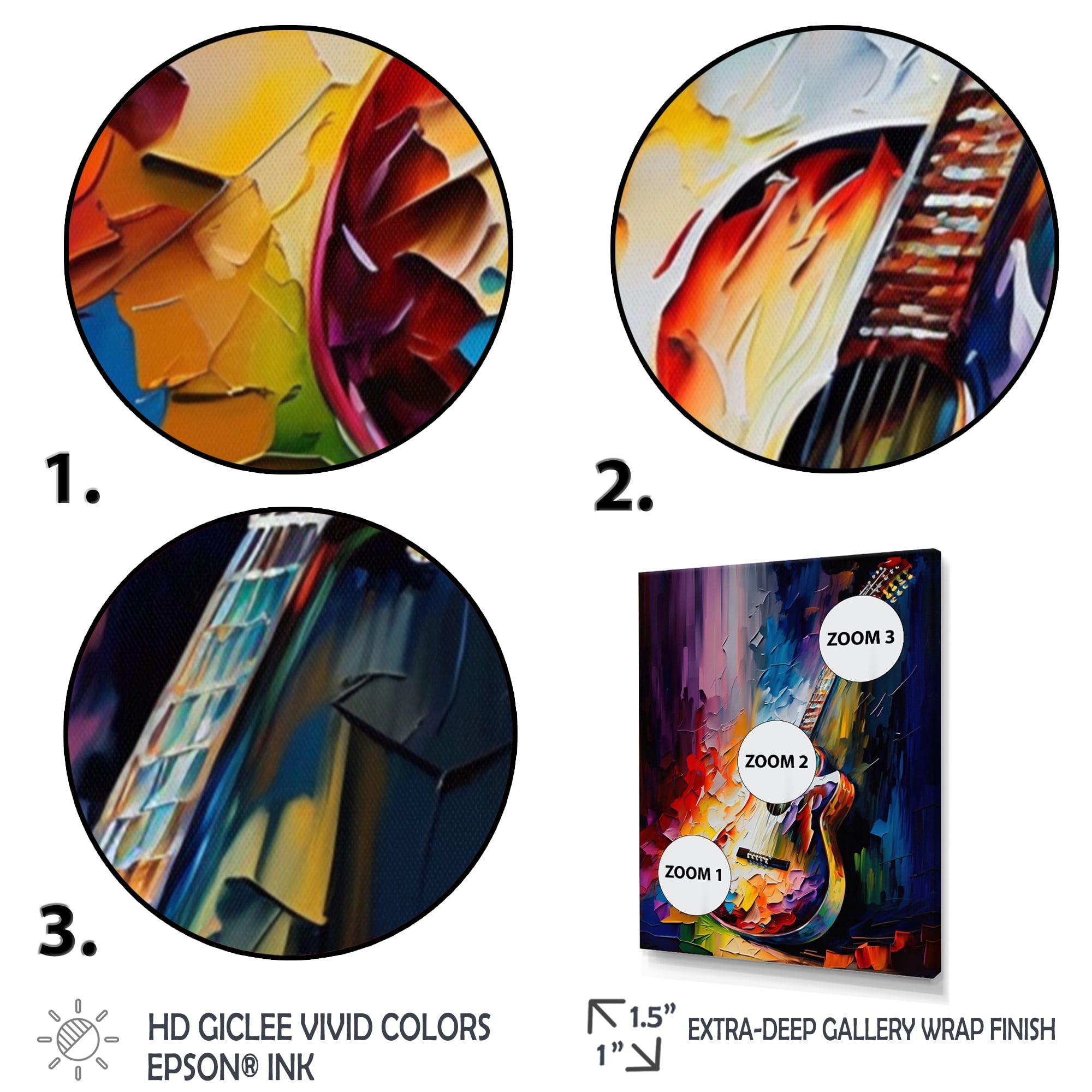 Designart Guitar On Stage I Canvas Wall Art