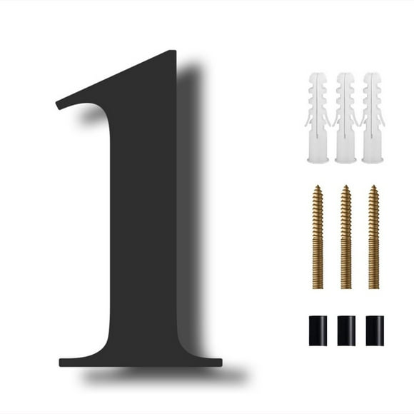 Mosiee 8 Inch Modern Floating House Numbers Large Black Shadow Design Suitable For Outdoor Use Complete With Nails