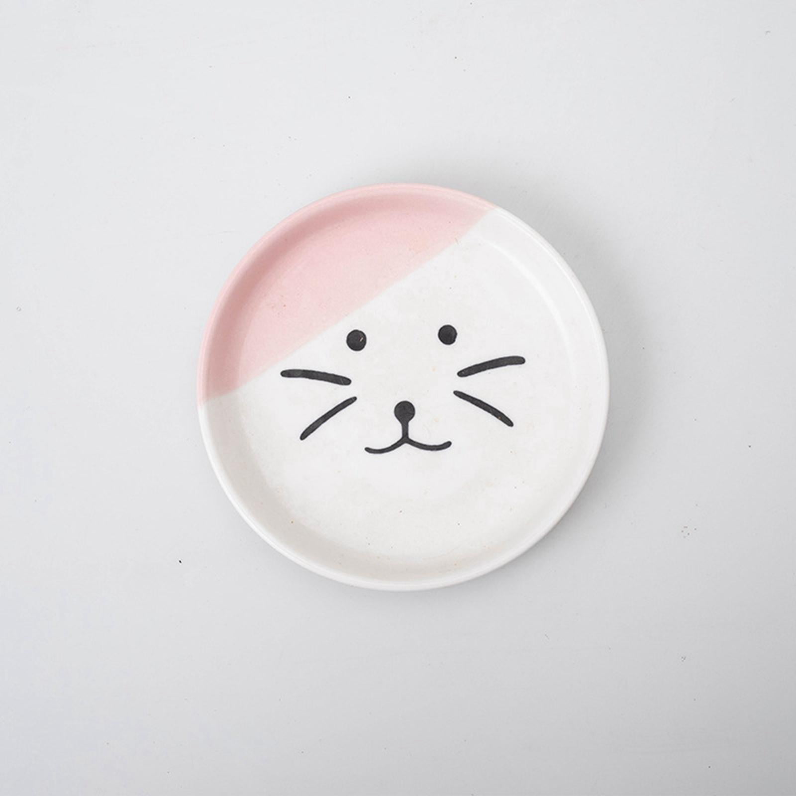 Fzaqwen Pet Ceramic Bowl Pet Bowl Cat Raised Elevated Feeder Cat Dog B Pink