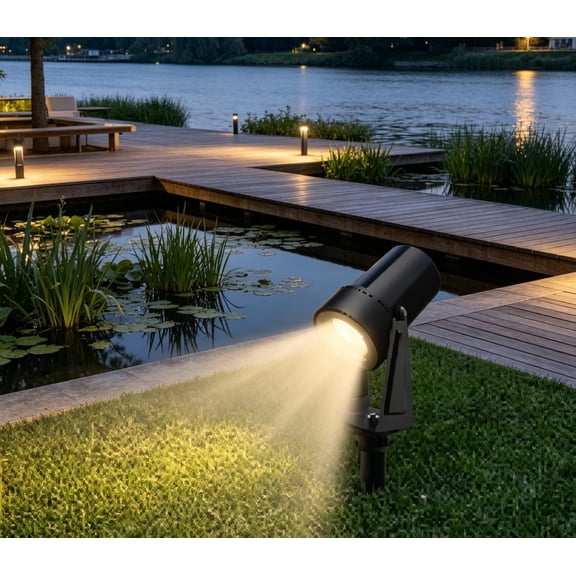 4-Pack Landscape Lighting Low Voltage, Outdoor Spotlights with Transformer, Plug-in LED Spot Lights for Yard Backyard House, 12V 3000K Warm White, IP65 Waterproof