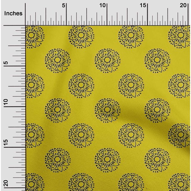 oneOone Cotton Flex Fabric Floral Block Printed Craft Fabric BTY 40 Inch Wide