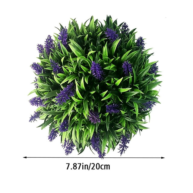 Artificial Lavender Plant Green Simulation Plastic Straw Ball Topiary Lifelike Door Garden Decor 20cm