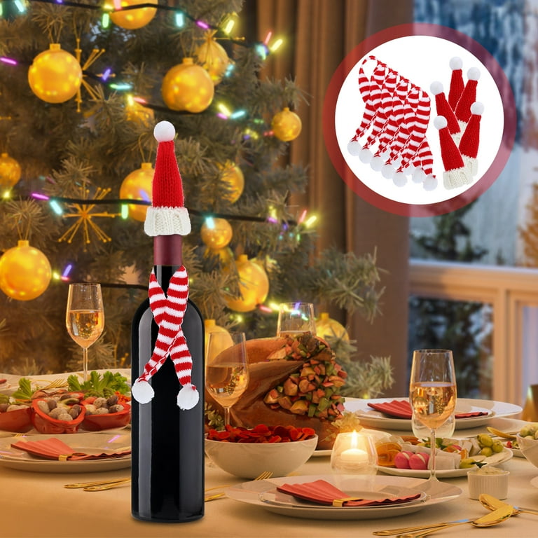 RENACLIPY Holiday Mini Hats Mini Santa Hats Scarf 10pcs