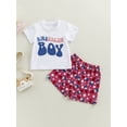 thumbnail image 2 of 4th of July Baby Boys Clothes America boy Print Short Sleeve T-Shirts and Stars Stripe Print Shorts 2Pcs Set, 2 of 8