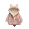 thumbnail image 2 of Esaierr Boys Girls Winter Fleece Coats for Toddler Kids Baby Autumn Winter Ears Hooded Thickened Cotton Jacket Infant Warm Fleece Outerwear for 6M-5 Years Old, 2 of 8