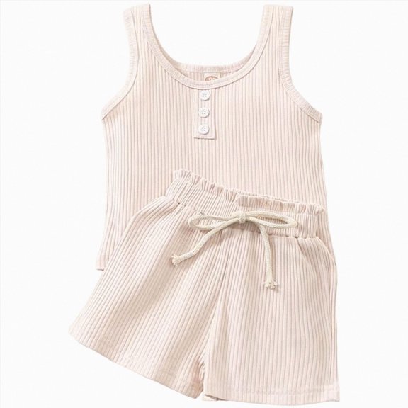 Toddler Baby Girl Outfits Solid Summer Clothes Infant Waffle Short Sleeve Shirt Tops Cute Shorts Set Toddler Girl Clothes 18 24 Months 2T 3T 4T 5T 6T 7T 8T Kaprioy