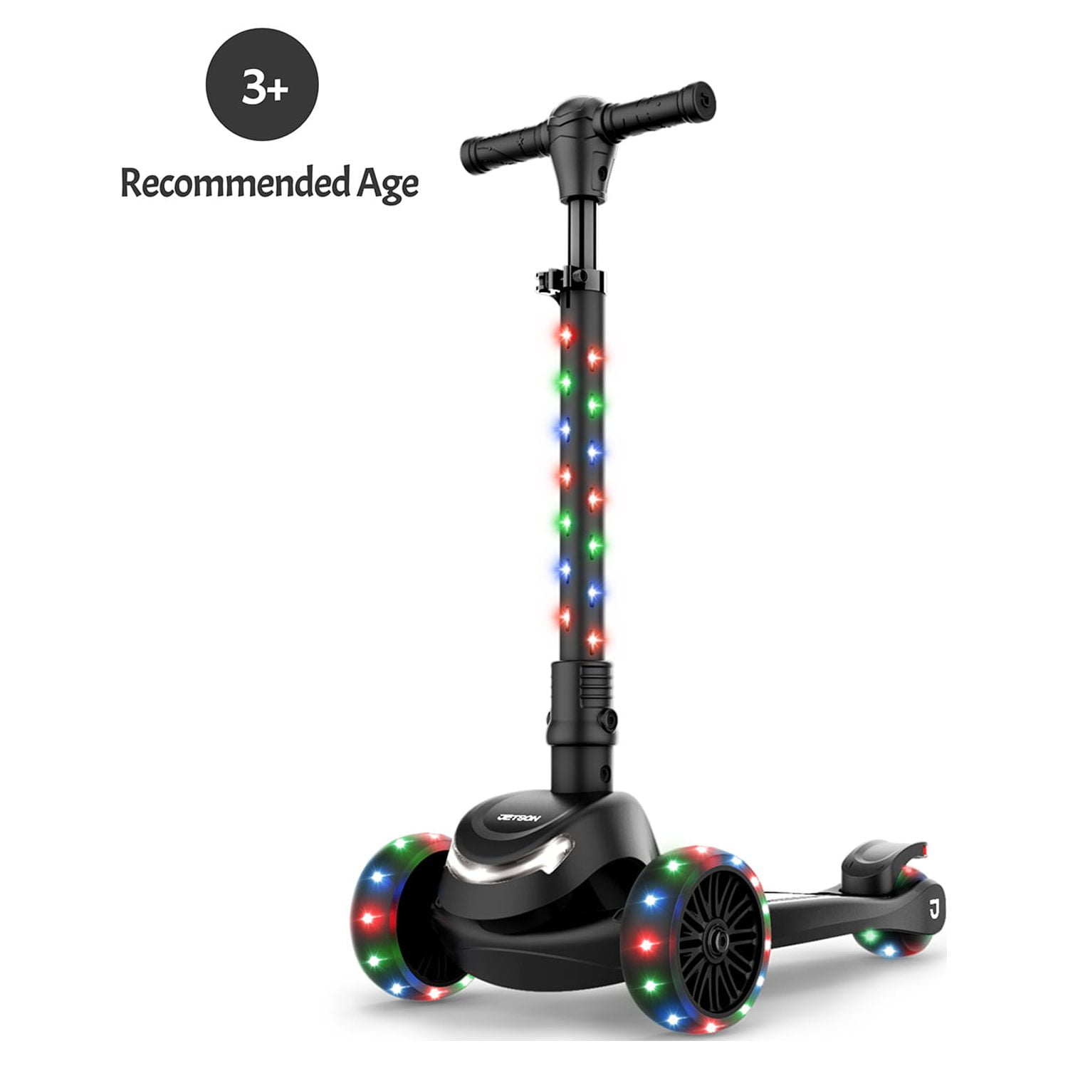 Jetson Jupiter Mini Kids' 3-Wheel Kick Scooter Black, Kids Ages 3+