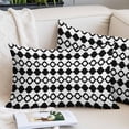 thumbnail image 2 of Bohemia Pillow Covers 24"x36", Retro Abstract Geometric Pattern Boho Black Soft Brushed Microfiber Breathable Throw Pillow Covers, Decorative Pillowcase with Zipper for Couch Sofa Bedroom Living Room, 2 of 9
