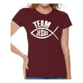 thumbnail image 1 of Awkward Styles Christian Clothing for Ladies Team Jesus Womens T-Shirt Fish Tshirt for Girls Christian Gifts for Girlfriend Jesus Shirts Jesus Team Clothing Collection for Women Jesus T Shirt for Her, 1 of 4