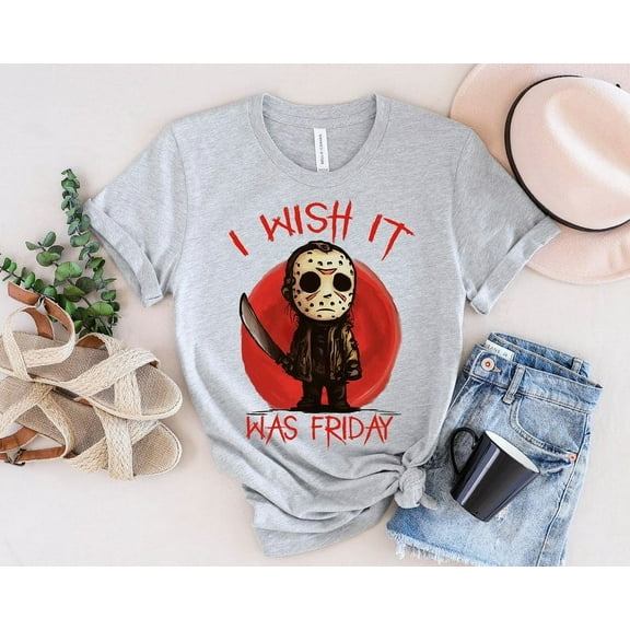 I Wish It Was Friday Serial Horror Halloween T-Shirt, Halloween Shirt, Horror Movie Shirt, Jason Voorhees Shirt