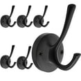 thumbnail image 1 of Tofiigrem Ganchos de Pared Negros Paquete de 6 Ganchos para Toallas y Abrigos Gancho Doble para Albornoz de Metal Resistente Ganchos para Sombreros montados en la Pared para cubículos Baño Cocina Arma, 1 of 5