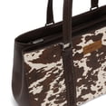 thumbnail image 3 of Wrangler Laptop Tote Bag for Women 15.6 Inch Computer Bag for Work Large Double Compartment Purse and Handbag,Cow Print Coffee, 3 of 6