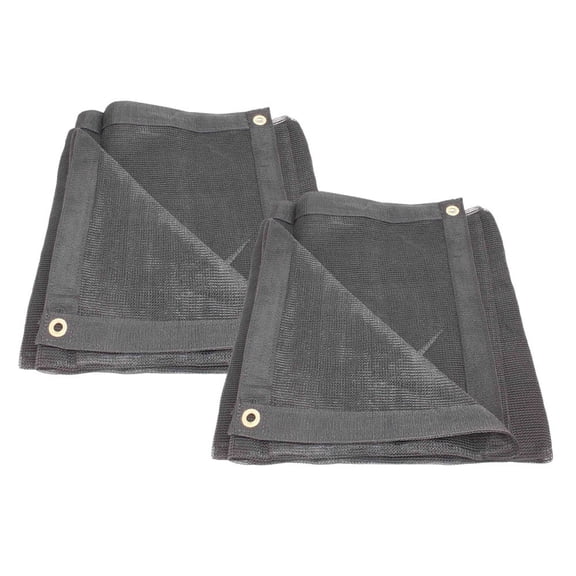 (2 Pack) 20' x 40' Black Heavy Duty 70% Shade Mesh Tarps 6 Oz with Grommets ROLL-Off