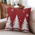 thumbnail image 4 of Red Christmas Triangle Tree Snowflake Throw Pillow Covers Modern Square Cushion Covers 2 Pieces Vintage Pillowcase for Couch Sofa Bed Farmhouse, 4 of 7