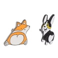thumbnail image 1 of MasteelfCA 2PCS/Set Japan Style Dog Shape Cartoon Brooch Decoration Use Alloy Brooch, 1 of 7