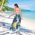 thumbnail image 7 of FORMRS Womens Long Sarong Beach Wrap Semi-Sheer Bikini Skirt Bathing Swimsuit Cover Up, Lemon Leaves, 7 of 7