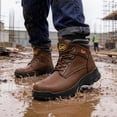 thumbnail image 3 of MeMoride Men's Steel Toe Shoes Work Boots Leather Slip-Resistant Industrial Safety Boots, 3 of 7