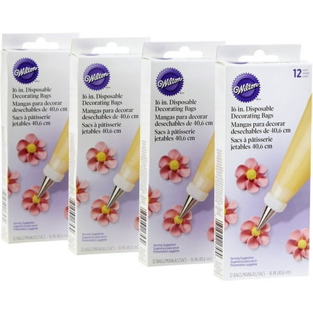 4 Pack Wilton 16 Inch Disposable Decorating Bags 12 Count Piping Pastry 4 Pack Wilton 16 Inch Disposable Decorating Bags 12 Count Piping Pastry
