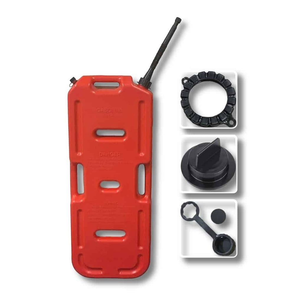 5 Gallon Gas Can with One Long Black with Stainless Steel Filter Gas