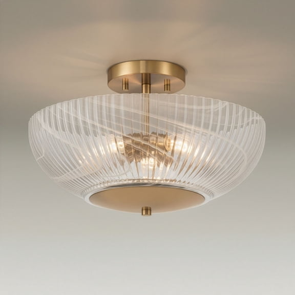 Possini Euro Design Possini Euro Molini 15 1/2" Wide Warm Brass Bowl 3-Light Ceiling Light