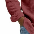 thumbnail image 6 of Yusimy Men's Waffle Knit Long Sleeve Shirt Button-Down Collar Front-Closure Fashionable Casual Shirt, 6 of 6
