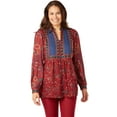 thumbnail image 6 of Woman Within Plus Size Button-Front Mixed Print Tunic, 6 of 6