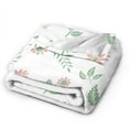 thumbnail image 6 of Flower Leaves Throw Blanket, Super Soft Anti-Pilling Flannel Bed Blankets, 60"x50", 6 of 8