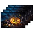 thumbnail image 5 of EREHome Ensemble de 4 Napperons Citrouille d'Halloween, Protecteur de Table 12x18 Pouces, 5 of 5