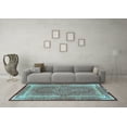 thumbnail image 3 of Ahgly Company Indoor Rectangle Medallion Light Blue Traditional Area Rugs, 5' x 7', 3 of 4