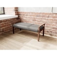thumbnail image 4 of Pemberly Row Waiting Reception 2 Seat Bench Wood Frame in Gray, 4 of 5