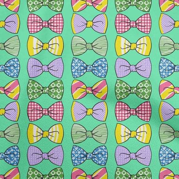 oneOone Cotton Silk Sea Green Fabric Kids Bow Tie Sewing Fabric By The Yard Printed Diy Clothing Sewing Supplies 42 Inch Wide